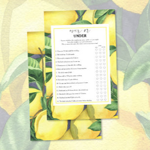 Papier Citrons - Jeu de baby shower : plus ou moins sous 