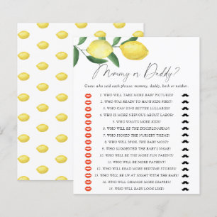 Papier Citrons - maman ou papa jeu de baby shower