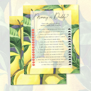 Papier Citrons - maman ou papa jeu de baby shower