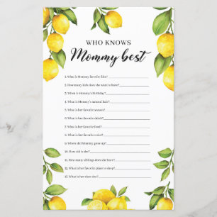Papier Citrons Modernes Qui Connaît Mommy Meilleur Jeu