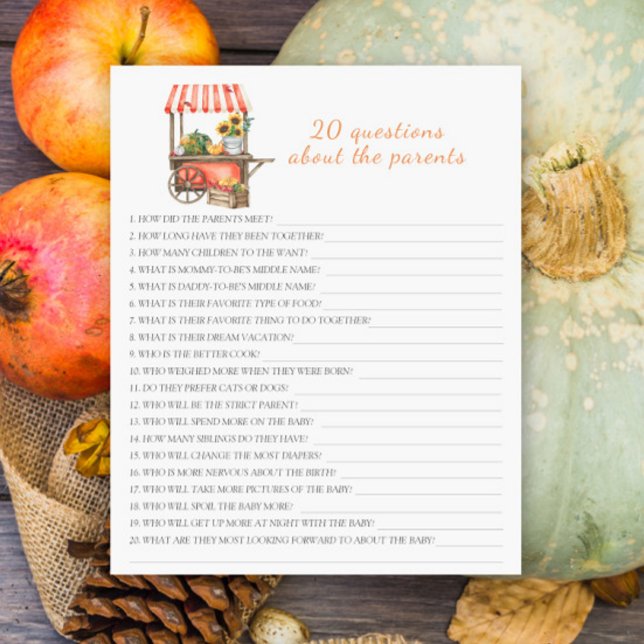 Papier Citrouille - 20 questions sur les Parents (Créateur téléchargé)