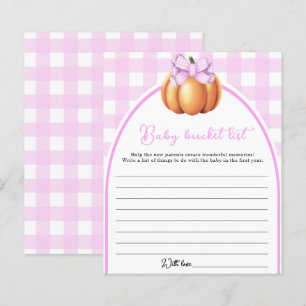 Papier Citrouille arc rose baby shower Liste des seaux po