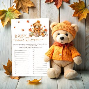 Papier Citrouille Automne Teddy Bear Nom Course Baby show