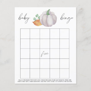 Papier Citrouille blanc avec verdure - Bingo de bébé