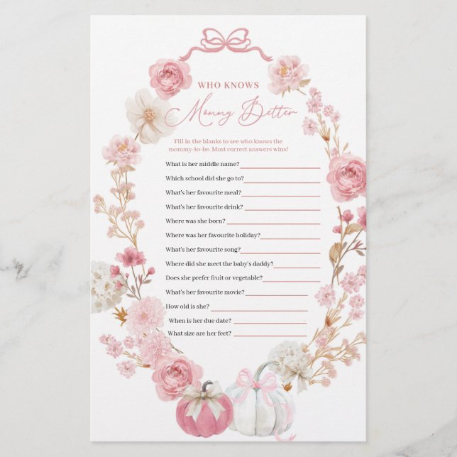Papier Citrouille blanc et rose qui connaît mieux maman (Devant)
