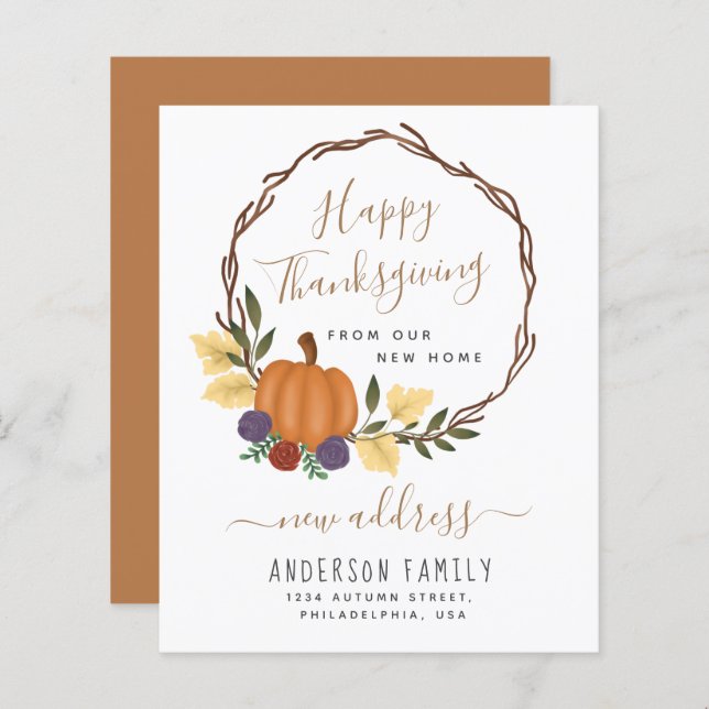 Papier Citrouille budgétaire - Nouvelle Faire-part d'adre (Devant / Derrière)