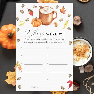 Papier Citrouille Café douche nuptiale Où étions-nous jeu