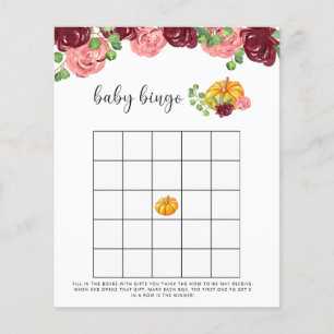 Papier Citrouille d'automne baby shower de bingo