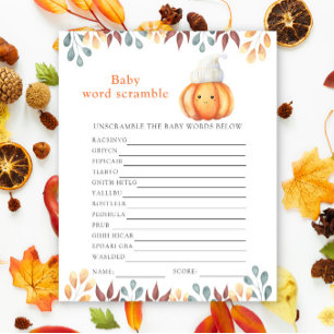 Papier Citrouille d'automne en casquette - Baby Word Scra