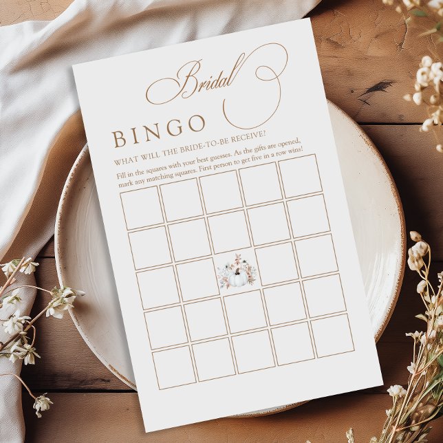 Papier Citrouille d'automne Fête des mariées Bingo Jeu (Créateur téléchargé)