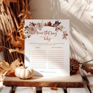 Papier Citrouille d'automne Nom de la chanson jeu de baby