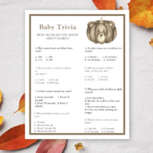 Papier Citrouille d'automne - Trivia de bébé   Jeu Baby s