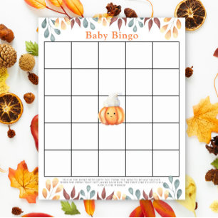 Papier Citrouille en casquette - Baby shower jeu de bingo