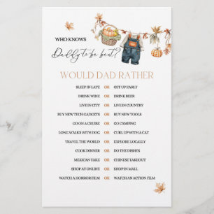 Papier Citrouille Fall Baby shower Daddy Jeu