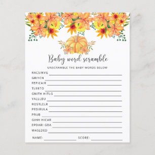 Papier Citrouille - Mélange de mots pour bébé Jeu de Ba