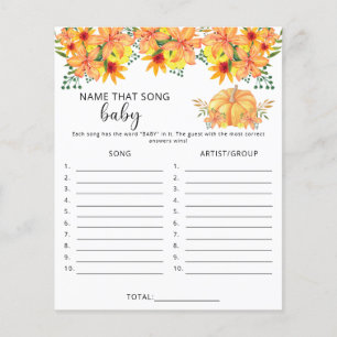 Papier Citrouille - Nommez ce jeu de baby shower de chans