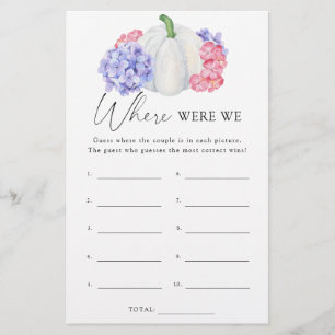 Papier Citrouille - Où étions-nous jeu de baby shower de