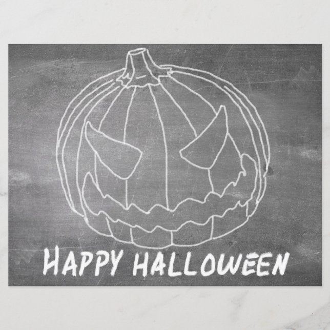 Papier Citrouille pour Halloween 6 aspect tableau noir (Devant)