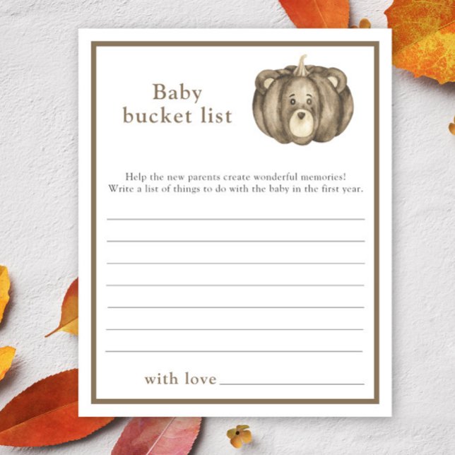 Papier citrouille visage mignon - Liste de seau bébé (Créateur téléchargé)