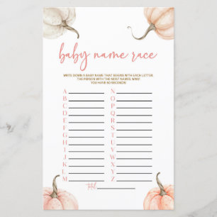 Papier Citrouilles roses Nom d'automne Race Baby shower J