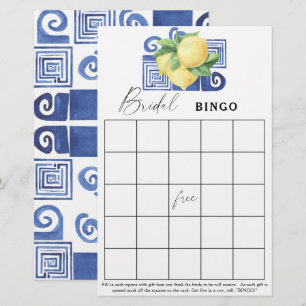 Papier Citrus citron - jeu de bingo de douche nuptiale