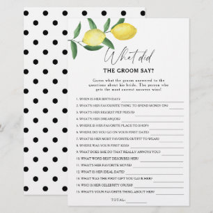 Papier Citrus citron - Qu'est-ce que le marié a dit jeu d