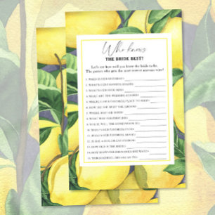 Papier Citrus citron - Qui connaît la mariée meilleur jeu