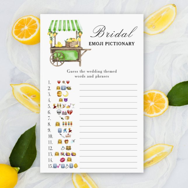 Papier Citrus lemon - bridal shower emoji pictionary game (Créateur téléchargé)