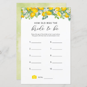 Papier Citrus Lemon L'Âge Du Jeu De Mariée