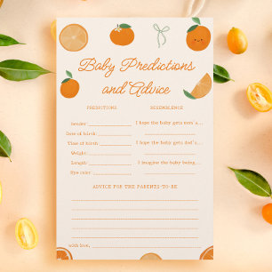 Papier Citrus Little Cutie Baby shower de prédictions jeu