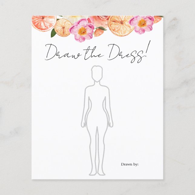 Papier Citrus rose Dessiner la Fête des mariées robe jeu (Devant)