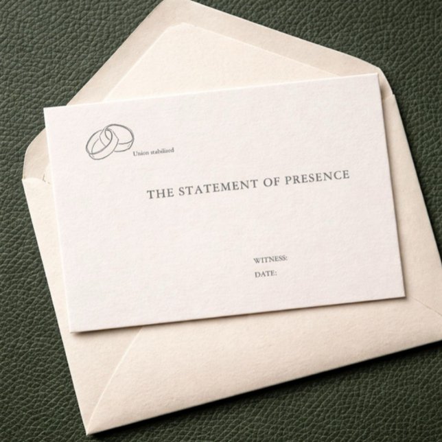 Papier Civil ceremony registry Wedding Notecards  (Créateur téléchargé)