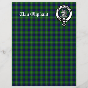 Papier Clan Oliphant Crest Badge & Tartan Scrapbook Paper