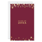 Classe Budget Réunion Maroon Gold Stars Invitation