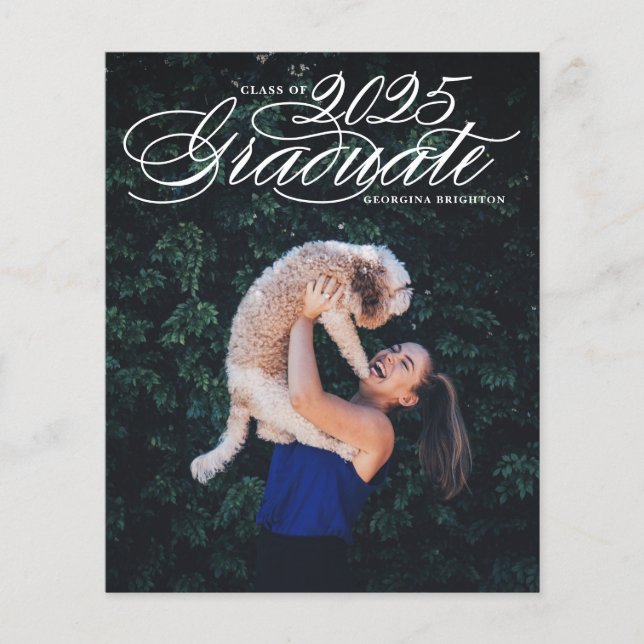 Papier Classe de script élégant de 2024 Graduation Invita (Devant)