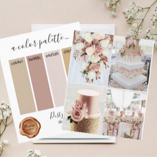 Papier Classé Dusty Rose or couleurs Mariage Palette Card