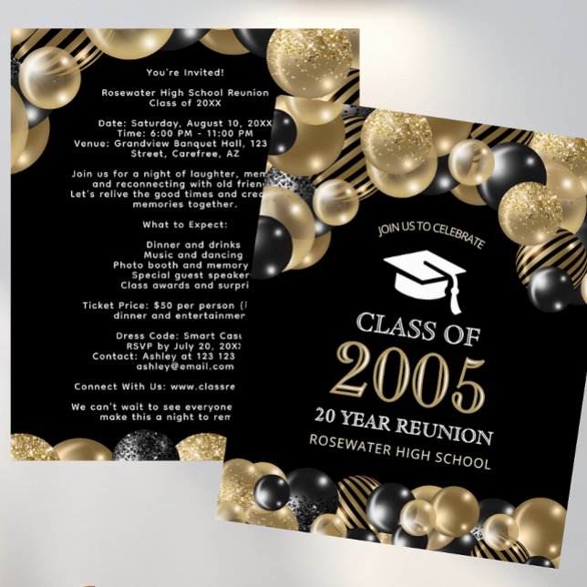 Papier Classe économique Reunion Black Gold Événements (Créateur téléchargé)