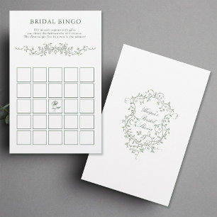 Papier Classé Français Sage Vert Floral Bridal Jeu de Bin