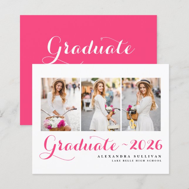 Papier Classe Hot Rose de 2025 Collage de photos (Devant / Derrière)