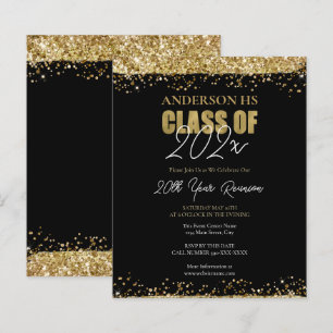 Papier Classe Réunion Parties scintillant Noir et Or