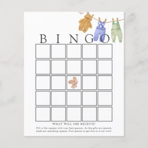 Papier Classic Baby Boy Bingo Game Card
