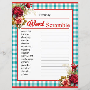 Papier Classic Blue Anniversaire Mot Scramble Jeu