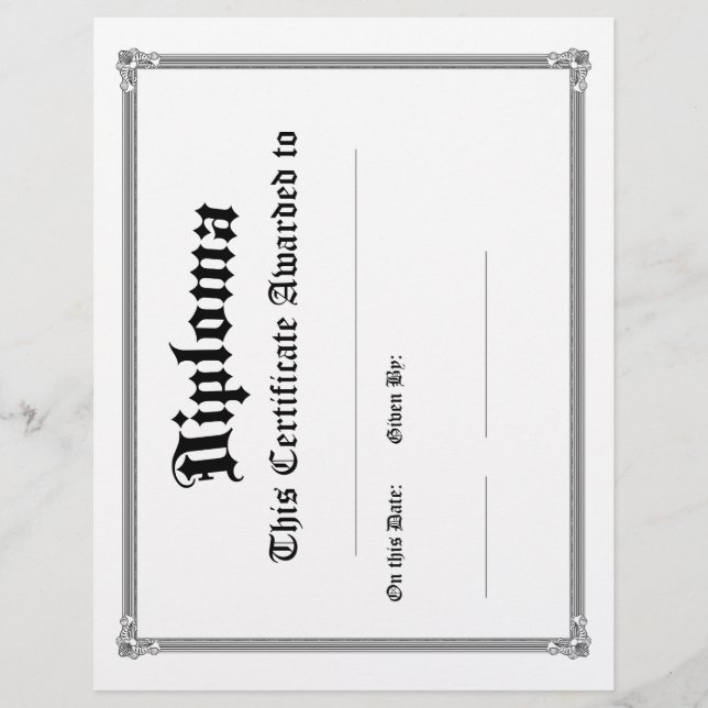 Papier Classic Diploma Blanks Pack de 10 (Devant)