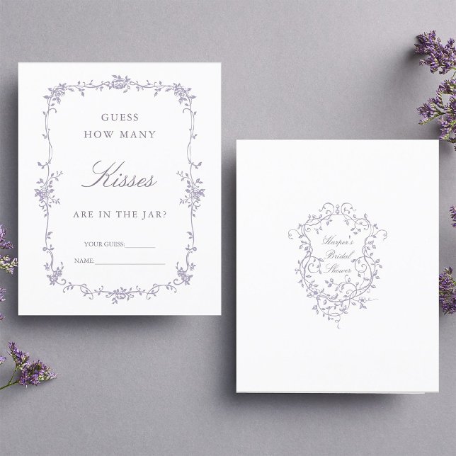 Papier Classic Lavender 'Guess How Many' Bridal Game (Créateur téléchargé)