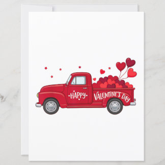 Papier Classic Red Truck Happy Valentine's Day Farmhouse 