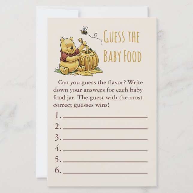 Papier Classic Storybook Bear Guess the Baby Food Game (Devant)