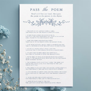 Papier Classy Blue Floral 'Pass Poem' Jeu