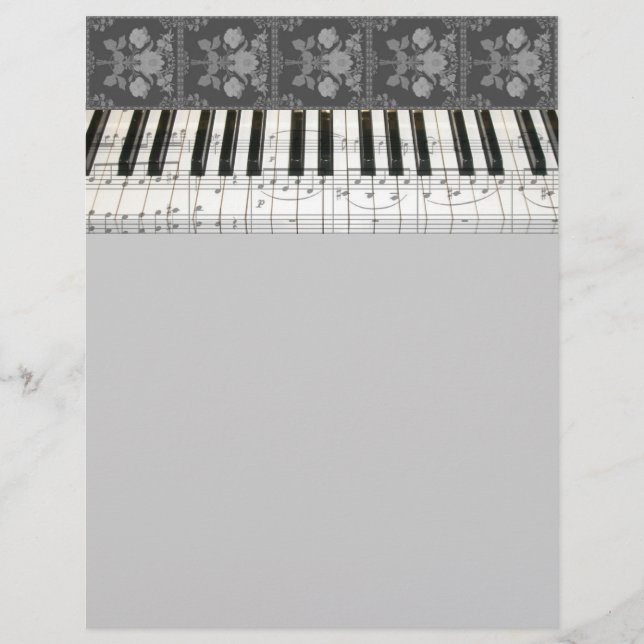 Papier Clavier de piano floral (Devant)