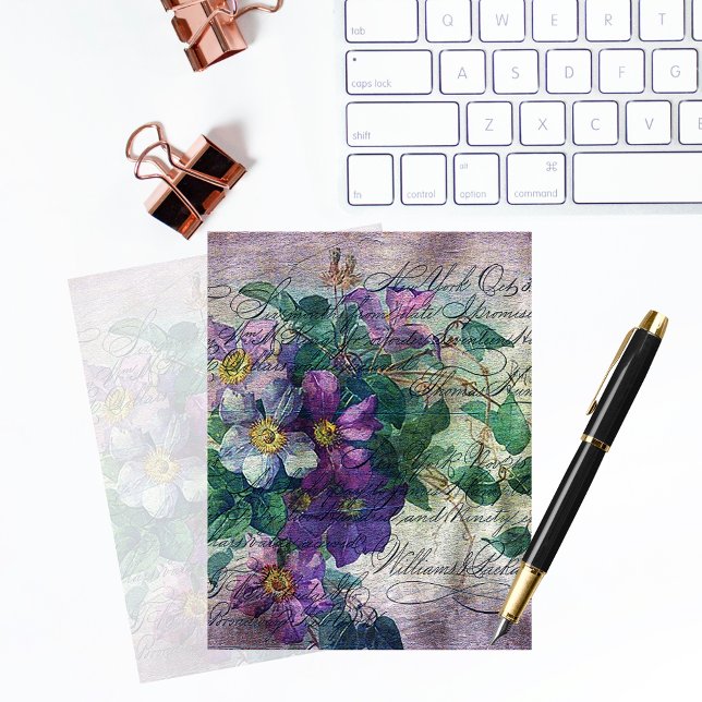 Papier Clematis Vine Écriture Ephémère Scrapbook (Créateur téléchargé)
