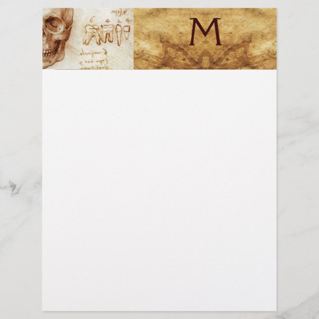 Papier CLINIQUE DENTAIRE, MONOGRAMME DENTISTE, Parchemin  (Devant)